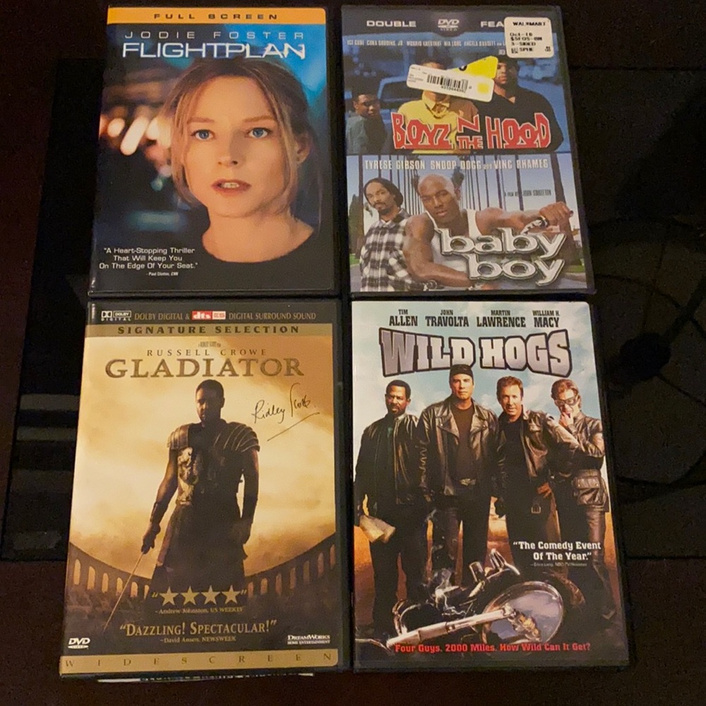 5 movies including an unopened Double Feature